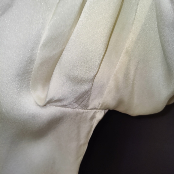 Julie Brown Silk Tunic with Embellished Silver Sequin V-neck - Size 6 - Picture 6 of 13